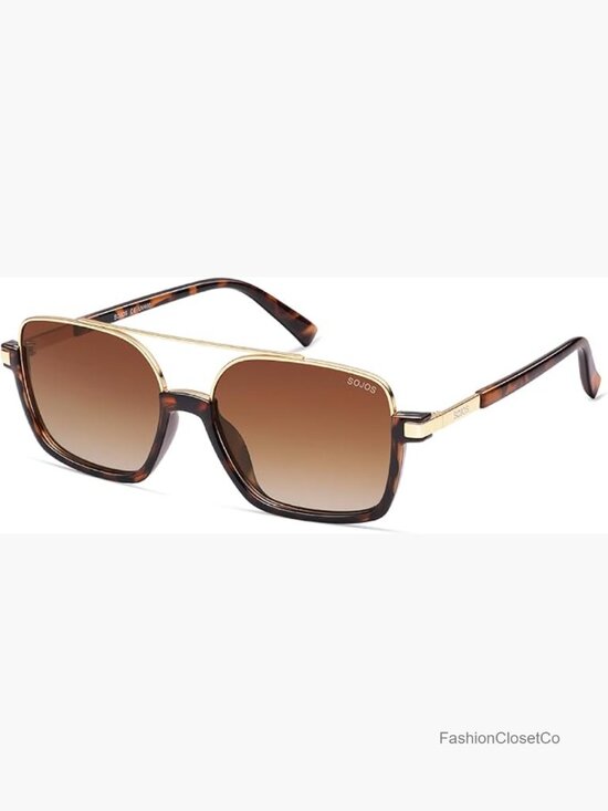 Trendy Aviator Sunglasses Polarized Retro Square Oversized UV400 main image 5